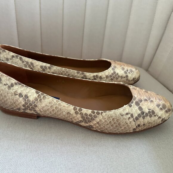 MARGAUX Classic Ballet Flat Natural Python Beige/Blush - EU 40A brand new unworn - Picture 2 of 7